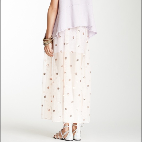 Free People Sequin Tulle Net Slip Skirt NWT - Picture 3 of 7